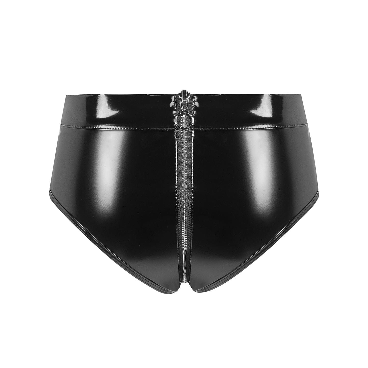 Women Sexy Open Crotch Leather Brief For Sex Low Waist Shorts Xokesy-172X