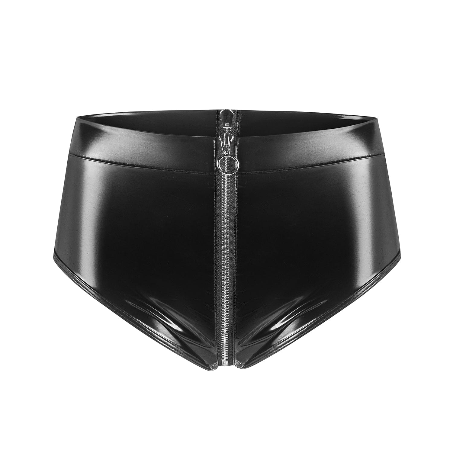 Women Sexy Open Crotch Leather Brief For Sex Low Waist Shorts Xokesy-172X