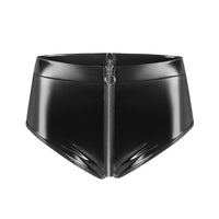 Women Sexy Open Crotch Leather Brief For Sex Low Waist Shorts Xokesy-172X